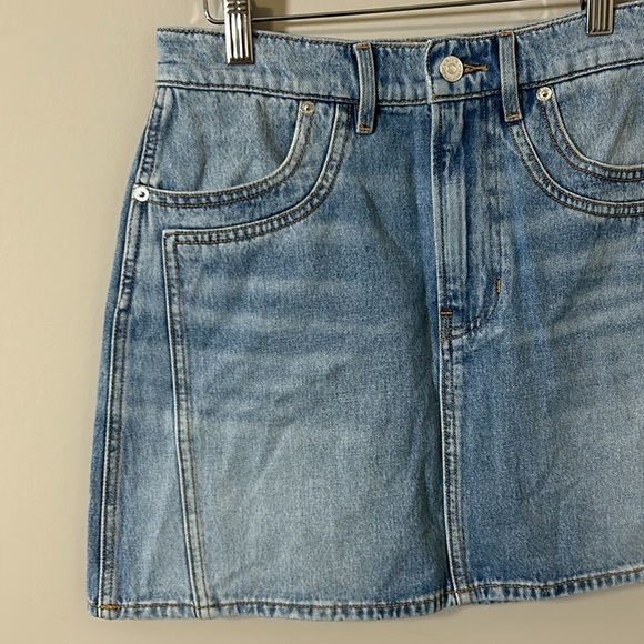 VERONICA BEARD  Raundi Double Seam Mini Jean Skirt Nova Blue Sz 6 NEW - Picture 2 of 9